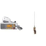Uniden UM385 25 Watt Fixed Mount Marine VHF Radio, White & Tram 1600-HC 35 - Inch VHF Marine Antenna