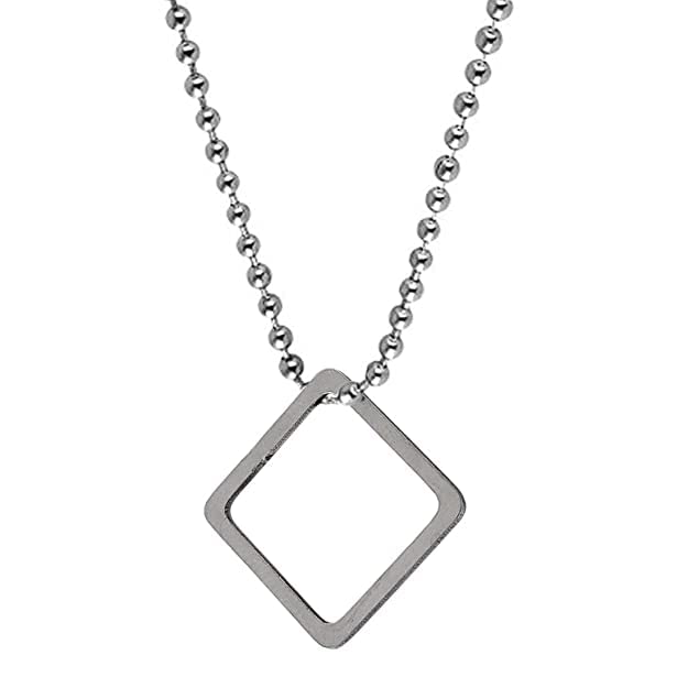 AFH Geometric Shape Open Square Cube Silver Stainless Steel Pendant Necklace Chain For Men And Women (B0BRGHQQGQ) Amazon Price History, Amazon Price Tracker