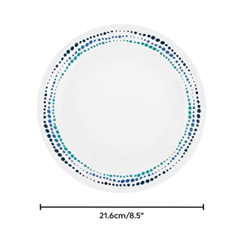Image of Corelle Dinnerware Set (4pc Set, Ocean Blues)-Set for 4 | Includes 4 x Dinner Plates | 80% Recycled Glass | 3 X More Durable, Half the Space & Weight of Traditional Ceramic
