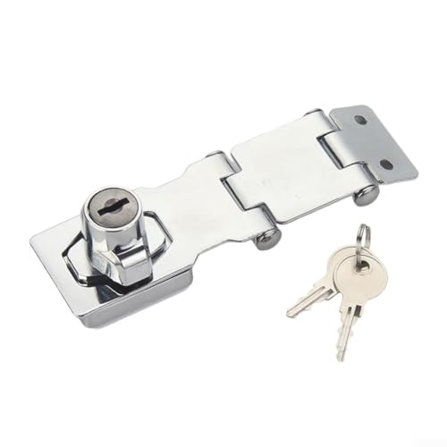 Niceminiwall Cerrojo y grapa de aleación de zinc resistente con llaves para cobertizos, garajes y armarios, cerradura de seguridad plateada de 2.5/3 pulgadas (2.5 pulgadas)
