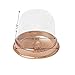 50 Sets Cake Box - Internal Size Diameter 4-3/8 Inch X Height 4-1/8 Inch Clear Plastic Dome Carrier - Single Cake Container Carry Reinforcement Stickers (Gold)