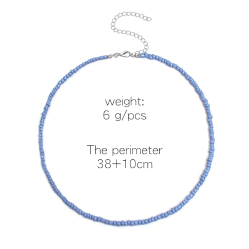 Bohemian Beaded Choker Necklace for Women Adjustable Colorful Rice Bead Necklace Handmade Beach Necklace Boho Beach Summer Ocean Hawaii Jewelry For Women Men2