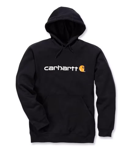 Image of Carhartt Men's Signature Sleeve Logo Midweight Sweatshirt Hooded