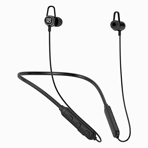 Image of GOVO GOKIXX 421 Bluetooth Wireless Neckband in Ear Earphone with Mic, 10H Long Battery, 10mm Drivers, Magnetic Earbuds, Integrated Controls & Lightweight Design (Platinum Black)