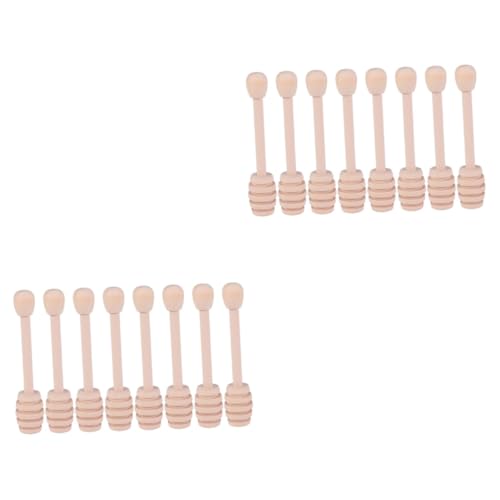 PRETYZOOM 16 Pcs Honey Stick Coffee Stirrer Coffee Syrup Honey Tool Syrup Stirrer Honey Spoons for Tea Mini Whisk Honey Dipper Spoon Coffe Syrup Stirred Wooden Bamboo Coffee Spoon re-usable