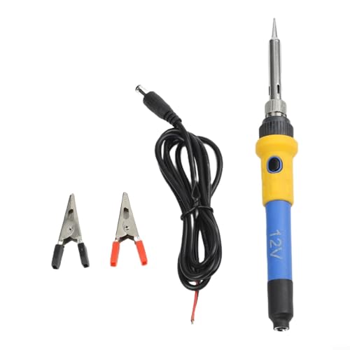 Soldador de 12 V CC 60 W con adaptador de corriente para vehículo y construcción ergonómica compacta para técnicos y mecánicos de campo