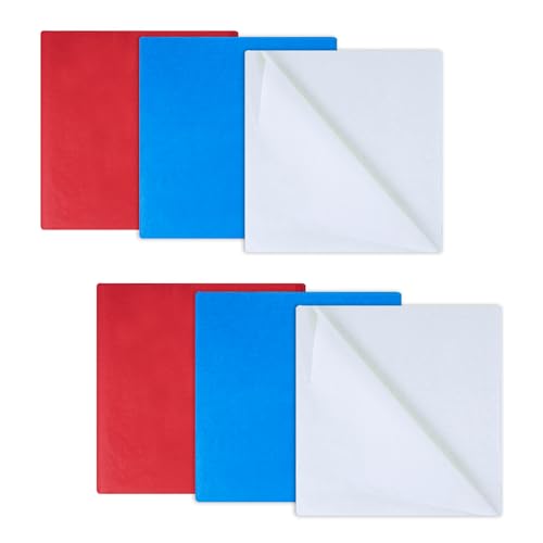 Papier de soie bleu blanc rouge lot de 120 feuilles pour décoration de fête et artisanat