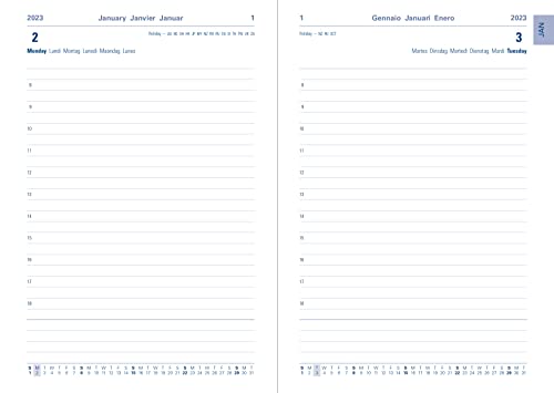 Letts of London Verona A5 day to a page with appointments and planners 2023 diary - black, 23-080450 - Image 2