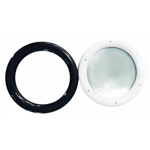 Hublot Rond Gris RAL 7016 PVC 315 mm à visser vitrage sablé