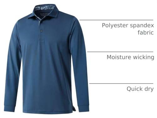 Image of Mens Polo Shirts Short and Long Sleeve Casual Solid Stylish Dry Fit Performance Designed Collared Golf Polo Shirts for Men