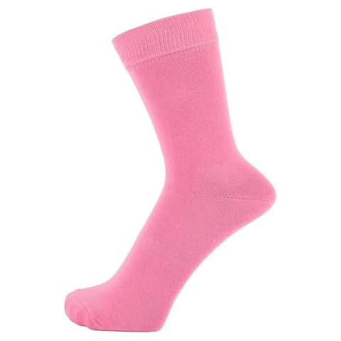 ZAKIRA Finest Combed Cotton Dress Socks in Plain Vivid Colours for Men, Women, 7-12 (US), Pink Cover