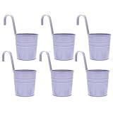 Garneck 6er Set Hängende Blumentöpfe Aus Kunststoff Für Pflanzen - Ideal Zum Einhängen An Balkon Oder Wand - Stilvolle Pflanzgefäße Für Garten Und Terrasse in Lila Dekorative Pflanztöpfe