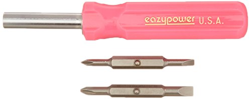 Image of Eazypower 45526 12-Pack Pink 4-in-1 Phillips /Slotted #1 /4-5, #2 /8-10 Extruded Handle Screwdriver 5 /16-inch Hex