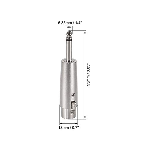Adaptador uxcell XLR Hembra a TRS Mono 1/4" 2pcs miniatura 2