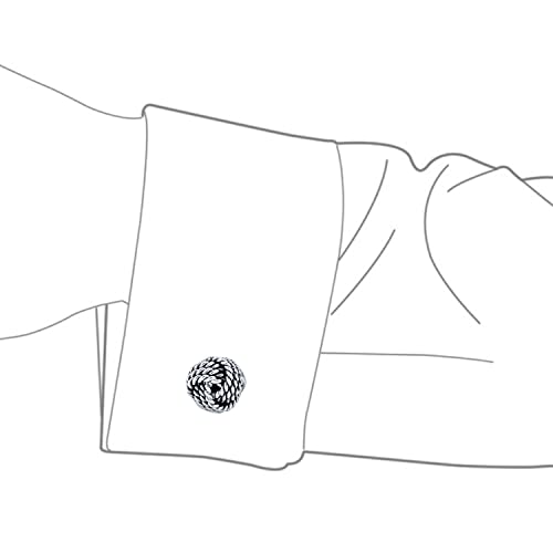 Twist Love Knot Woven Braided Cable Ball Shirt Cufflinks For Men Executive Groom Gift .925 Sterling Silver Hinge Bullet Back #TOP2