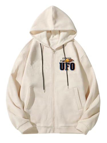 SOLY HUX Men's Y2K Graphic Hoodie Zip Up Streetwear Hooded