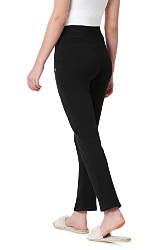 Image of Van Heusen Women's Cotton Lounge Pants | Drawstrings & Side Pockets | Cotton Stretch | Smart Tech finish | Sweat Absorbent | Breathable Fabric | At home pyjamas | Everyday Comfort | Solid Colors | Style 55302