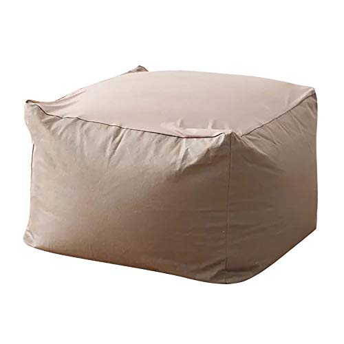 Judy1980 Sac Pouf Poire Vide sans Remplissage Housse Pouf Poire Tabouret Carré Rangement,Cube Tabouret en Pouf Poire Couverture Sièges Pouf Confortable pour Bar Maison Salon Hôtel (Beige foncé) Cover