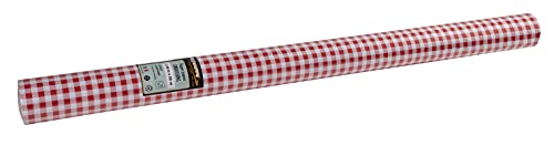 Pro Nappe 802070I - Profesjonalny obrus, jednorazowy z papieru tłoczonego - unikalne, estetyczne i głębokie tłoczenia - rolka o długości 20m i szerokości 1,20 m - Kolor biało czerwony w kratę