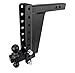 BulletProof Hitches 2.0" Adjustable Extreme Duty (30,000lb Rating) 12" Drop/Rise Trailer Hitch with 2" and 2 5/16" Dual Ball (Black Textured Powder Coat, Solid Steel)