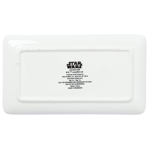 Image of Silver Buffalo Star Wars The Dark Side Featuring Darth Vader, Death Star, AT-AT, and Stormtroopers Ceramic Sushi Set with Dipping Sauce Dish and Matching Chopsticks