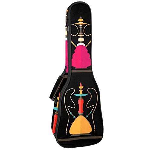Hookah Nargile Shissha-Muster Ukulelenkoffer mit 10 mm dickem, gepolstertem, wasserdichtem Oxford-Gigbag für 23 / 24 Zoll Konzert-Ukulele Cover