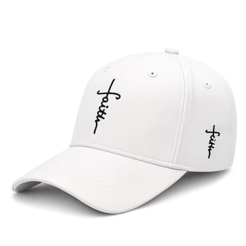 3 Nails 1 Cross Christian Hat Cross Hat Jesus Hat Faith Hat Embroidered Baseball Cap for Men Women Structured Cotton Adjustable Strapback Christian Apparel Church Hat White Cross