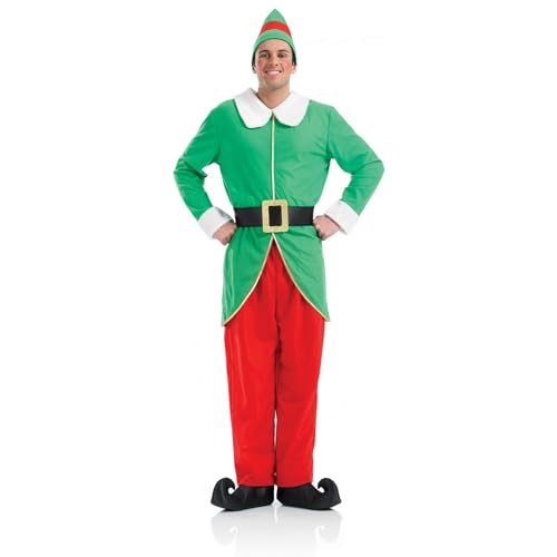 Fun Shack Weihnachts-Elf Kostüm für Herren – Elfenkostüm Männer für Weihnachten, Karneval & Fasching, Elfenoutfit Weihnachtsmann Helfer – Größe L