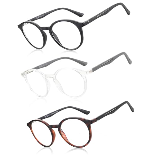 Image of BLUEMOKY Reading Glasses for Men and Women: Blue Light Round Classic Eyeglasses - Computer Readers Glasses