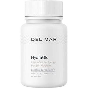 Del Mar Laboratories HydraGlo – Dietary Hyaluronic Acid Supplement – Aging and Joint Health Support – Helps Restore Smooth, Supple Skin – 60 Veggie Capsules