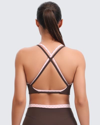 Image of Aoxjox Women's Workout Sports Bras Fitness Metamorph Sienna Twist Bra Yoga Crop Tank