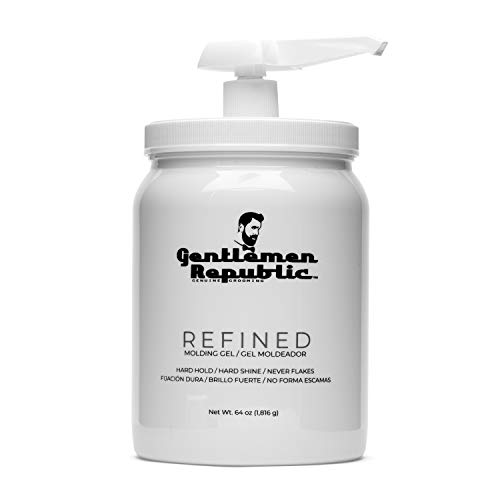 Gentlemen Republic 64oz Grooming Hard Hold & Shine Mold Hair Styling Gel w/Pump