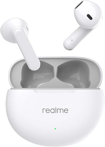 Image of realme Buds T01 Truly Wireless in-Ear Earbuds with AI ENC for Calls, 13mm Dynamic Bass Driver, Upto 28Hrs Battery,88mm Latency,Bluetooth V5.4 & Google Fast Pair (White)