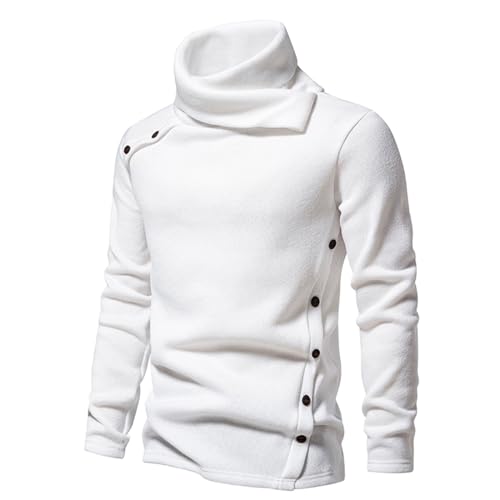 Men's Shawl Collar Pullover Sweater Slim Fit Casual Button Cable Knit Sweaters Long Sleeve Knitted Turtleneck Tops2