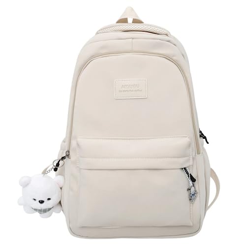 New Female Fashion Lady High Capacity Waterproof Backpack Trendy Women Laptop Bags Travel Book Bag Cool (white)