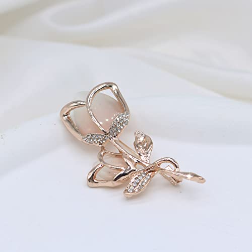 Image of Fashion Rhinestone Flower Brooches Pins Cute Pearl Crystal Floral Lapel Pin Brooch Costume Decorate Jewelry for Women Gril Gift