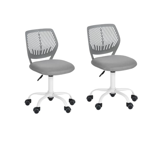 FurnitureR 2X Höhenverstellbarer Drehstuhl - Ergonomischer...