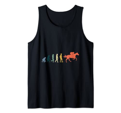 Jinete Caballo Amante Retro Show Jumping Evolution Friesian Camiseta sin Mangas