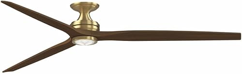 Miniatura 4 de Spitfire - Ventilador de techo empotrado de 3 aspas con kit de luz, 21.08 pulgadas de alto y 84 pulgadas de ancho, acabado de latón satinado