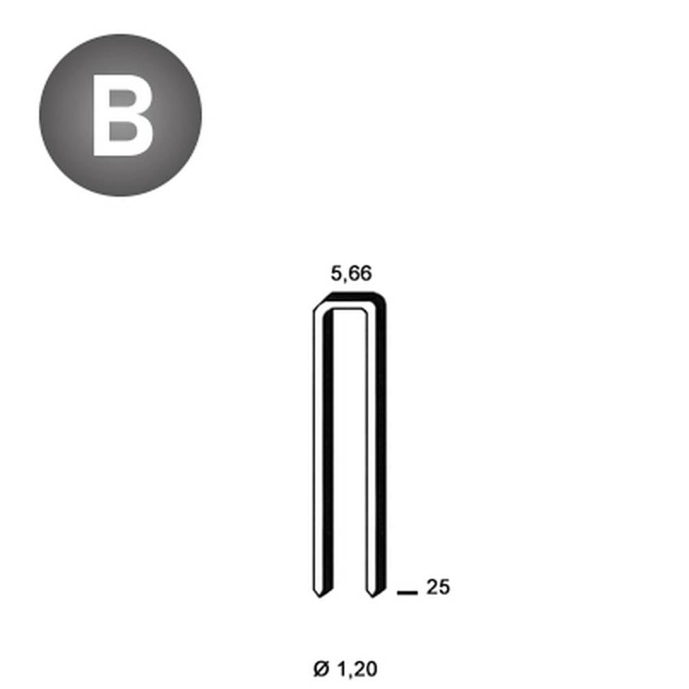 5.000 Grapas E-25 – Galvanizadas resinadas – Claras – 5,66 x 25 x 1,2 mm – D-Work
