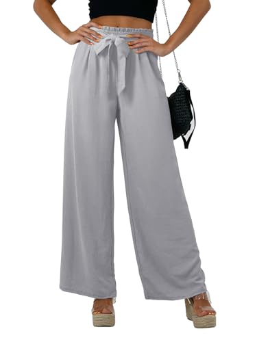 Feiersi Women Casual Wide Leg Pants High Waisted Business Work
