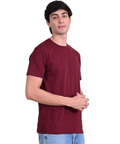 Image of Unisex Round Neck Plain T-Shirt | Combed Bio-Washed Ring Spun Cotton for Men & Women, Short Sleeves