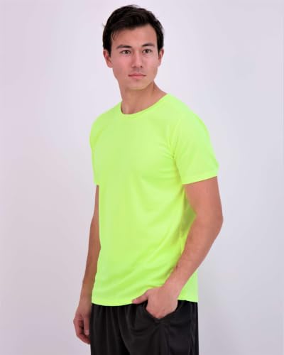 Image of Real Essentials 5 Pack: Men's Mesh Performance Quick Dry Tech Stretch Ultra-Soft Breathable Short Sleeve Crew Active T-Shirt | Available In Big & Tall, Moisture Wicking, Quick Dry, Cooling, Summer, Casual, Basketball, Tennis, Hiking, Yoga, Tops