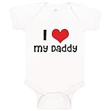 Custom Personalized Baby Bodysuit I Love My Daddy Dad Father's Day Style L Funny Cotton Boy & Girl Baby Clothes A White Design Only Newborn