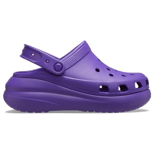 Sandália crocs classic crush platform clog neon purple - 35