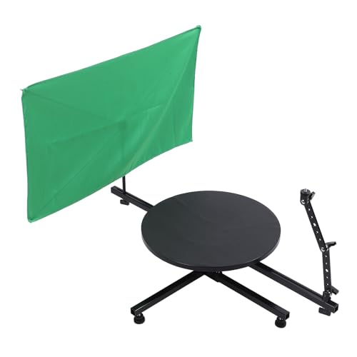 Image of 360 Degree Spinner, 15 inch Rotating Photo Video Platform with Green Backdrop, Professional Photography Turntable Photo Camera Booth