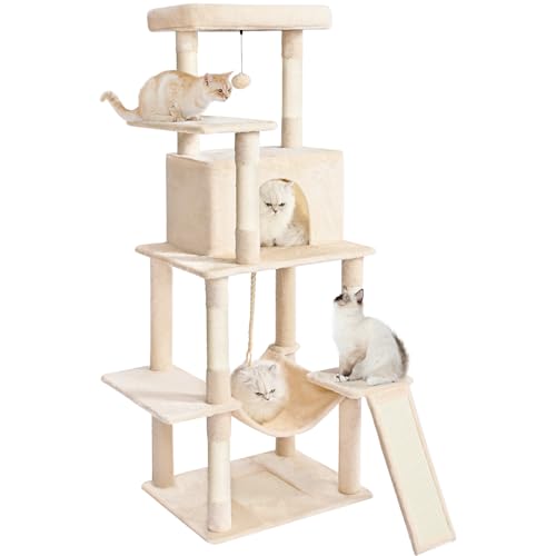 ABCPET Cat Tree Tower 63in Multi-Level Cat Tower for Indoor