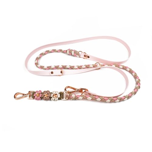 Hundeleine Tierluxe Blumen Biothane Paracord (Rosa, S Lienelänge: 200 cm)
