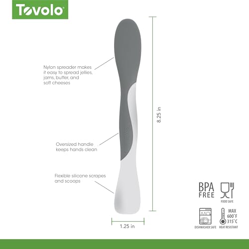 Image of Tovolo Tool for Kitchen Meal Prep to Scoop Spread Slice and Scrape,White /Gray
