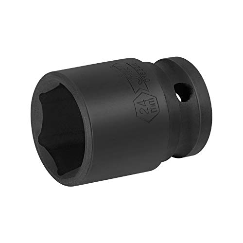 Image of JETECH 1 /2 Inch Drive 24mm Standard Impact Socket, Chrome Molybdenum Alloy Steel, 6-Point Design, Metric